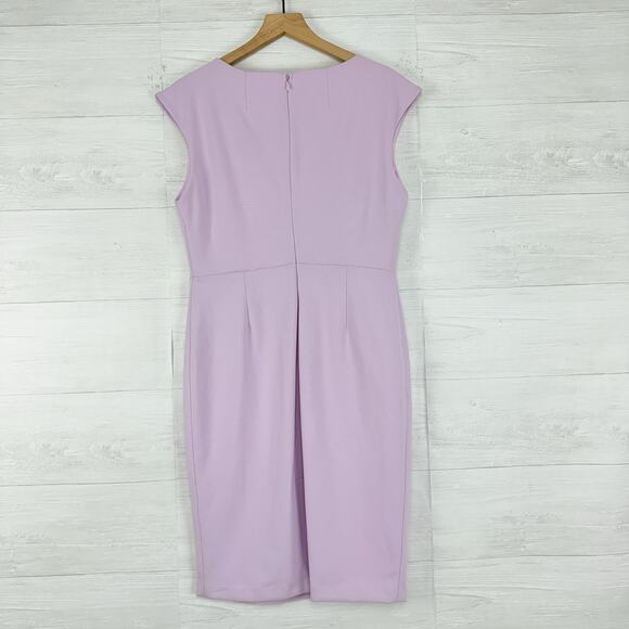 Calvin Klein Keyhole Sheath Dress Size 10 Lilac Pastel Knee Length Cocktail NEW - Picture 7 of 16